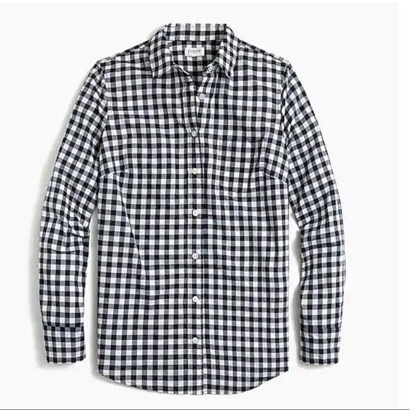 J.Crew Factory Gingham lightweight cotton shirt in signature fit - Picture 1 of 3